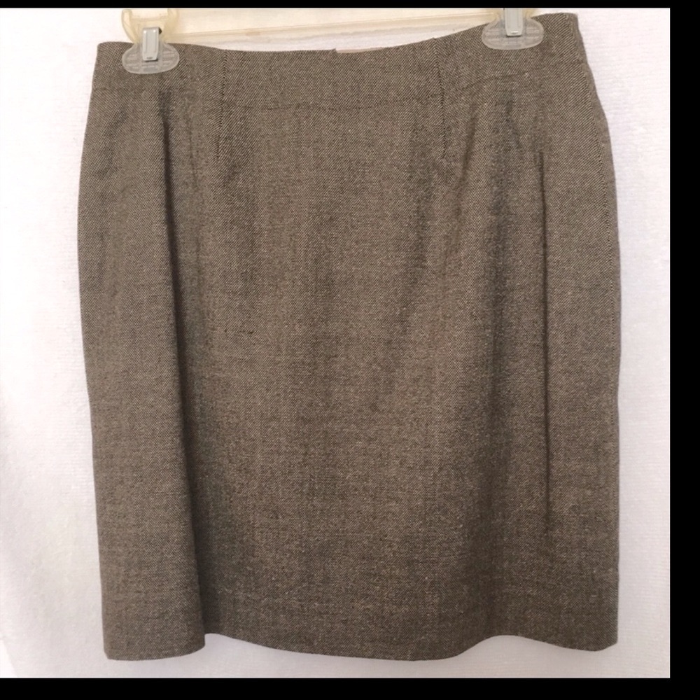 Caslon brown wool blend tweed skirt sz 4